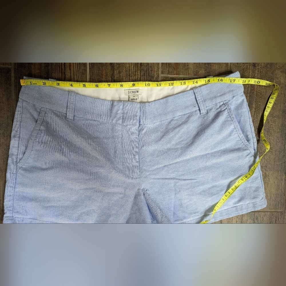 J. Crew Lightweight Chino Blue Cotton Shorts Size 12 - Picture 2 of 5